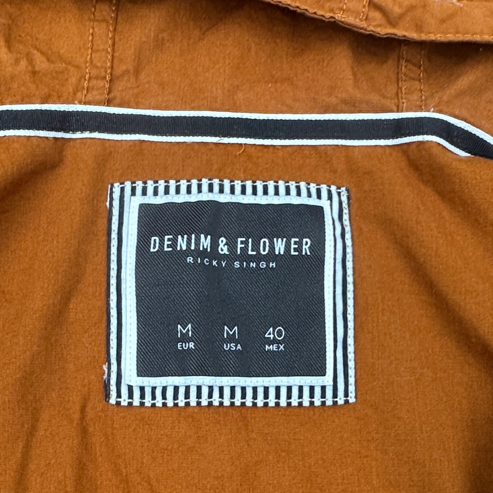 Denim & Flower Bold Orange Hooded Raincoat - Picture 2 of 5